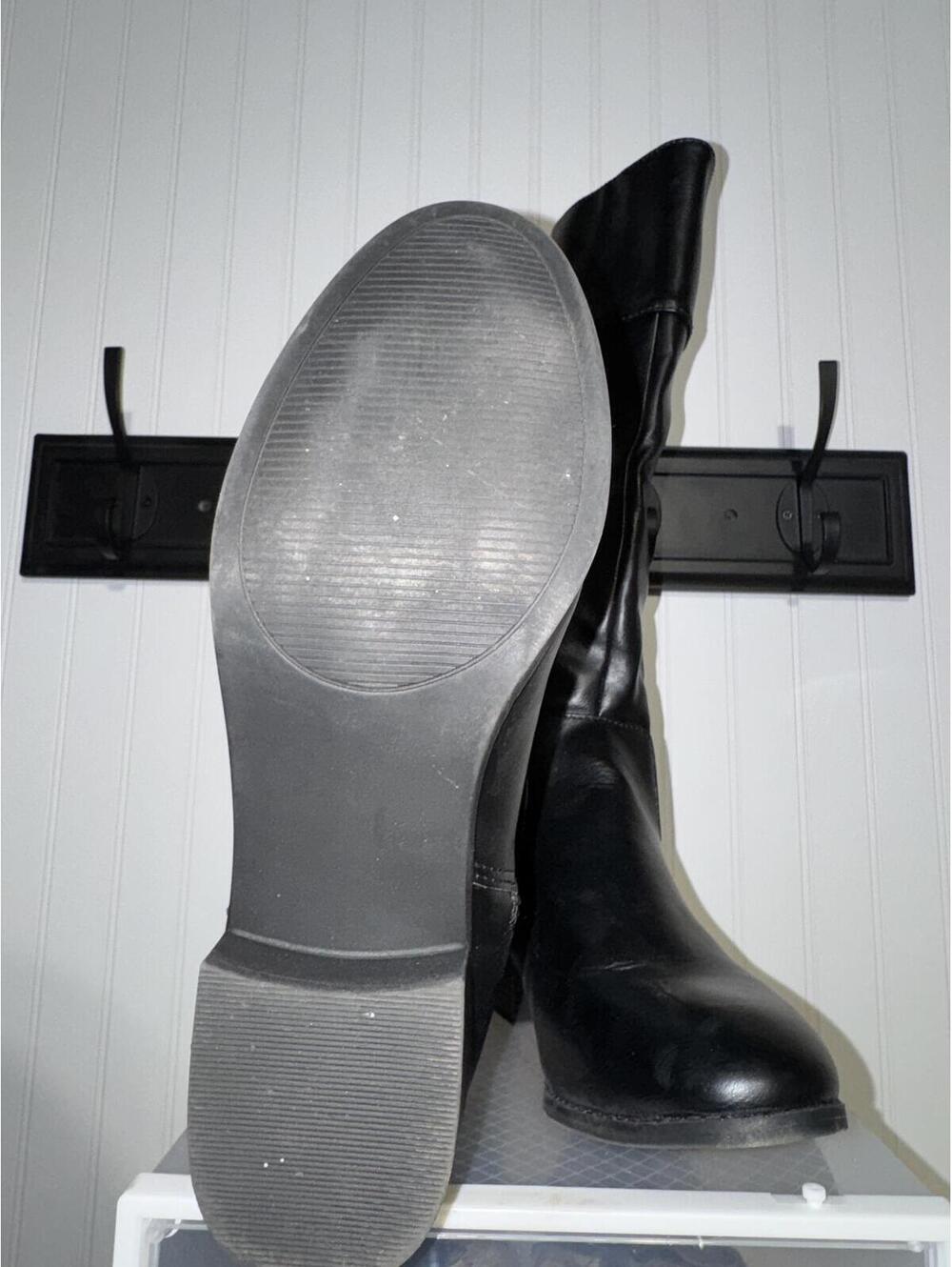 Sugar Black Mid-Calf Buckle Boots with Side Zipper - Picture 4 of 6